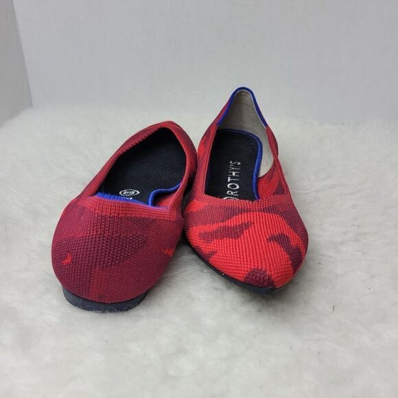 Rothy’s Red Camo the point ballet Flat Shoes Size 7.5 - Picture 7 of 10